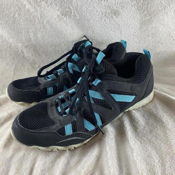 Focus Womens Size 8 Black Turquoise Lace Up Running Shoes Sneakers - Picture 3 of 7
